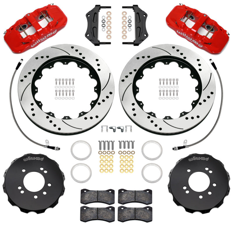 Wilwood 89-98 Nissan 240SX/89-94 Skyline/90-96 300ZX Aerolite 6R Front BBK w/ 14in D/S Rotors - Red