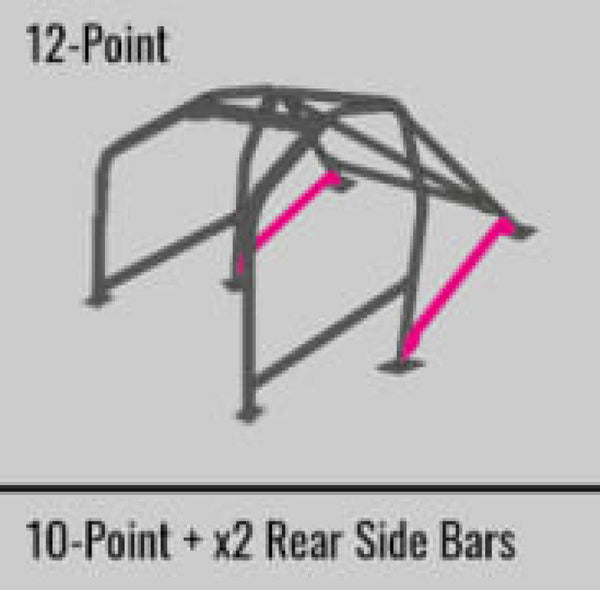 Cusco Safety21 2-Pssgr 12-Point BLK DASH-THROUGH Roll Cage Subaru GDA/GDB 01-07 (S/O/No Cancel)