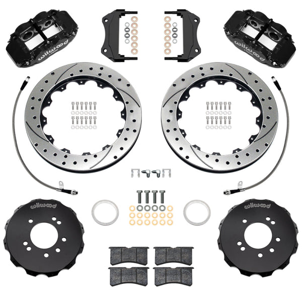 Wilwood 99-02 Nissan Skyline Superlite 6R Front BBK w/ 12.88in D/S Rotors & Flexlines - Black