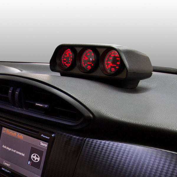 GAUGE MOUNT, DIRECT FIT DASH TOP, TRIPLE, 2 1/16in, SCION FRS / SUBARU BRZ