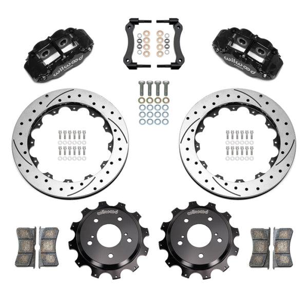 Wilwood 89-02 Nissan Skyline Superlite 4R Rear BBK w/ 13.50in Diameter D/S Rotor - Black