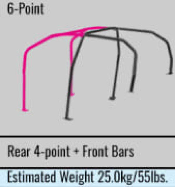 Cusco Safety21 4/5-Pssgr 6-PT BLK DASH-THROUGH Roll Cage Subaru STi GVB 11-14 (S/O/No Cancel)