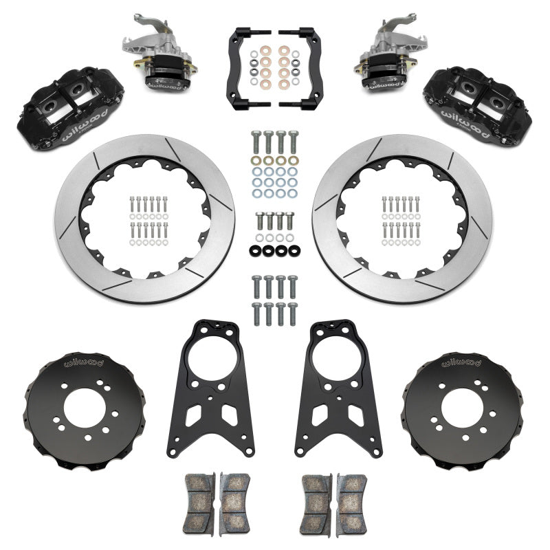 Wilwood 89-98 Nissan 240SX FNSL4R/MC4 Rear Parking BBK w/ 13.50in Slotted Rotors - Black