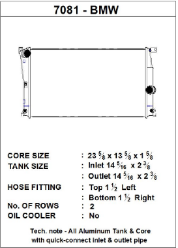 CSF BMW 2 Series (F22/F23) / BMW 3 Series (F30/F31/F34) / BMW 4 Series (F32/F33/F36) A/T Radiator