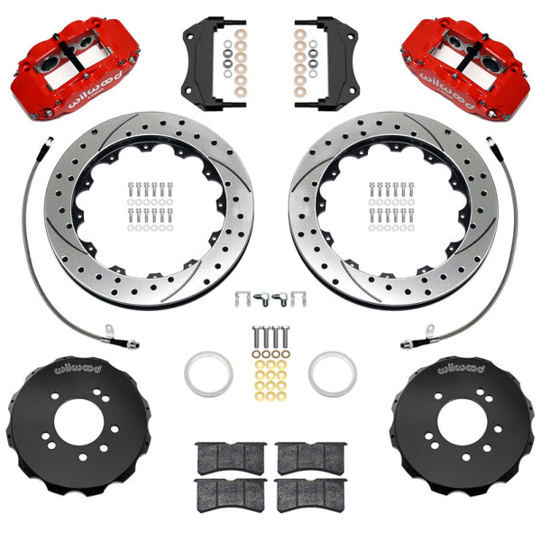 Wilwood 95-98 Nissan Skyline Superlite 6R Front BBK w/ 12.88in D/S Rotors & Flexlines - Red