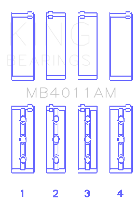 King Engine Bearings Toyota 1Mzfe (Size STD) Main Bearing Set