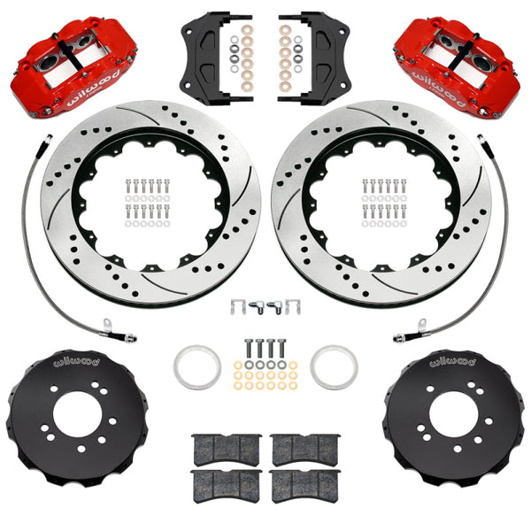 Wilwood 99-02 Nissan Skyline Superlite 6R Front BBK w/ 14.00in D/S Rotors & Flexlines - Red