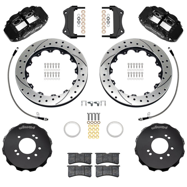 Wilwood 95-98 Nissan Skyline Superlite 6R Front BBK w/ 12.88in D/S Rotors & Flexlines - Black