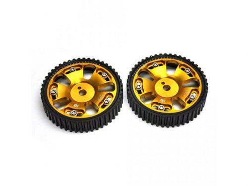 ADJUSTABLE CAM GEARS w/ARP Fastener Bolts - Gold Anodize (Mitsubishi 4G63/Evo VIII) - Pair